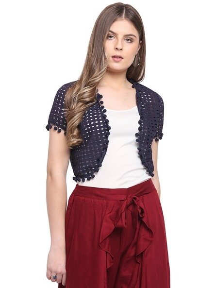 100% cotton handwoven Short dress with shrug ensemble - directcreate.com