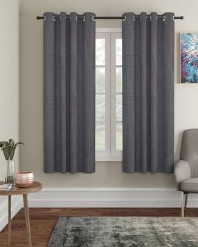cortina eyelet curtain Pack of 2 Textured Window Curtains-picture-44