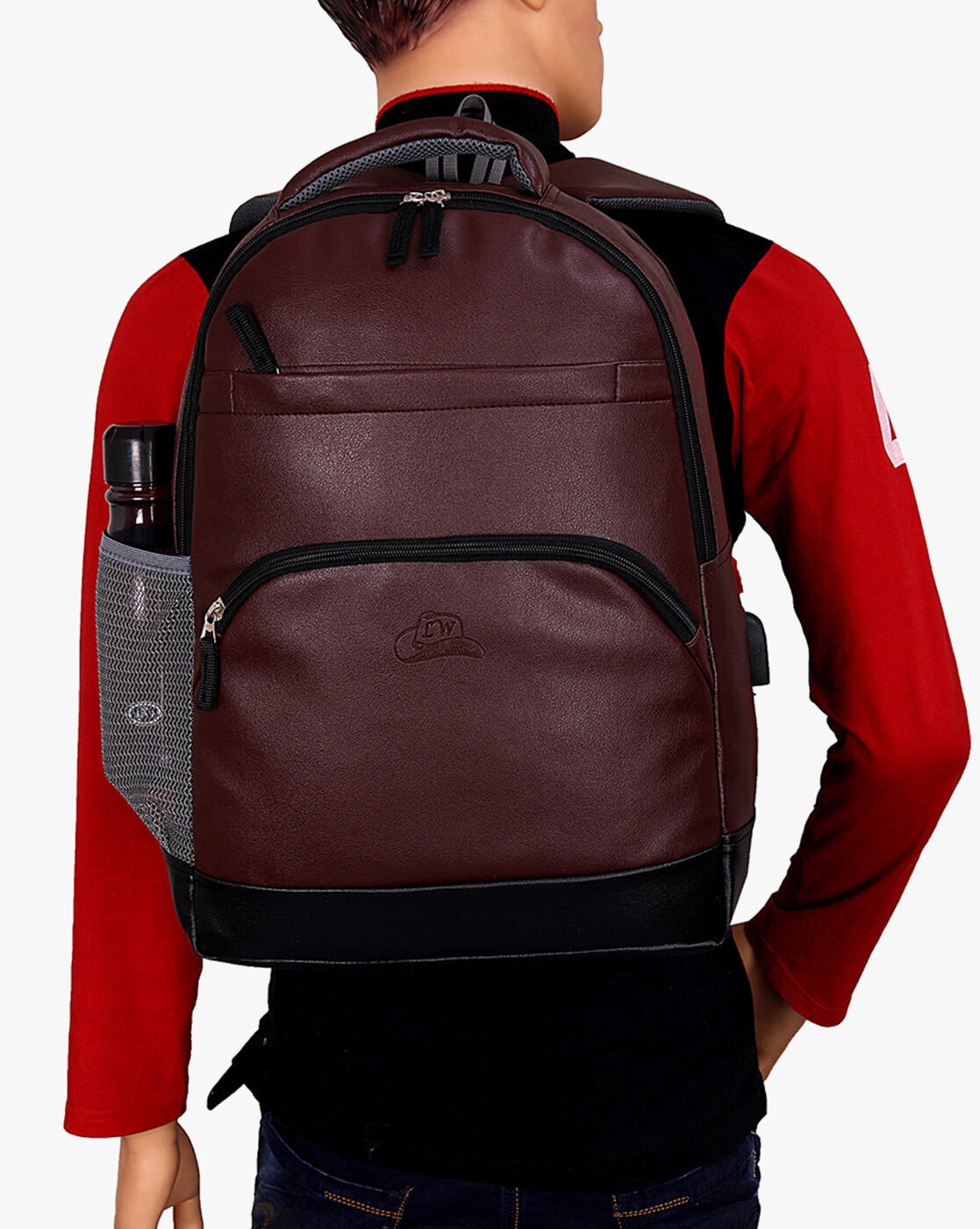 PU Leather Casual Backpack Bags Men & Women Fashion For School College  Office 32 L Laptop Backpack