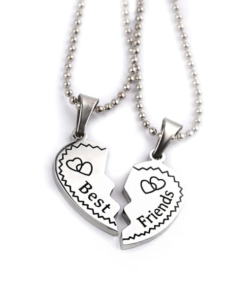 Silver Stainless Steel Best Feiend Heart Pendant at Rs 45/piece in Navi  Mumbai