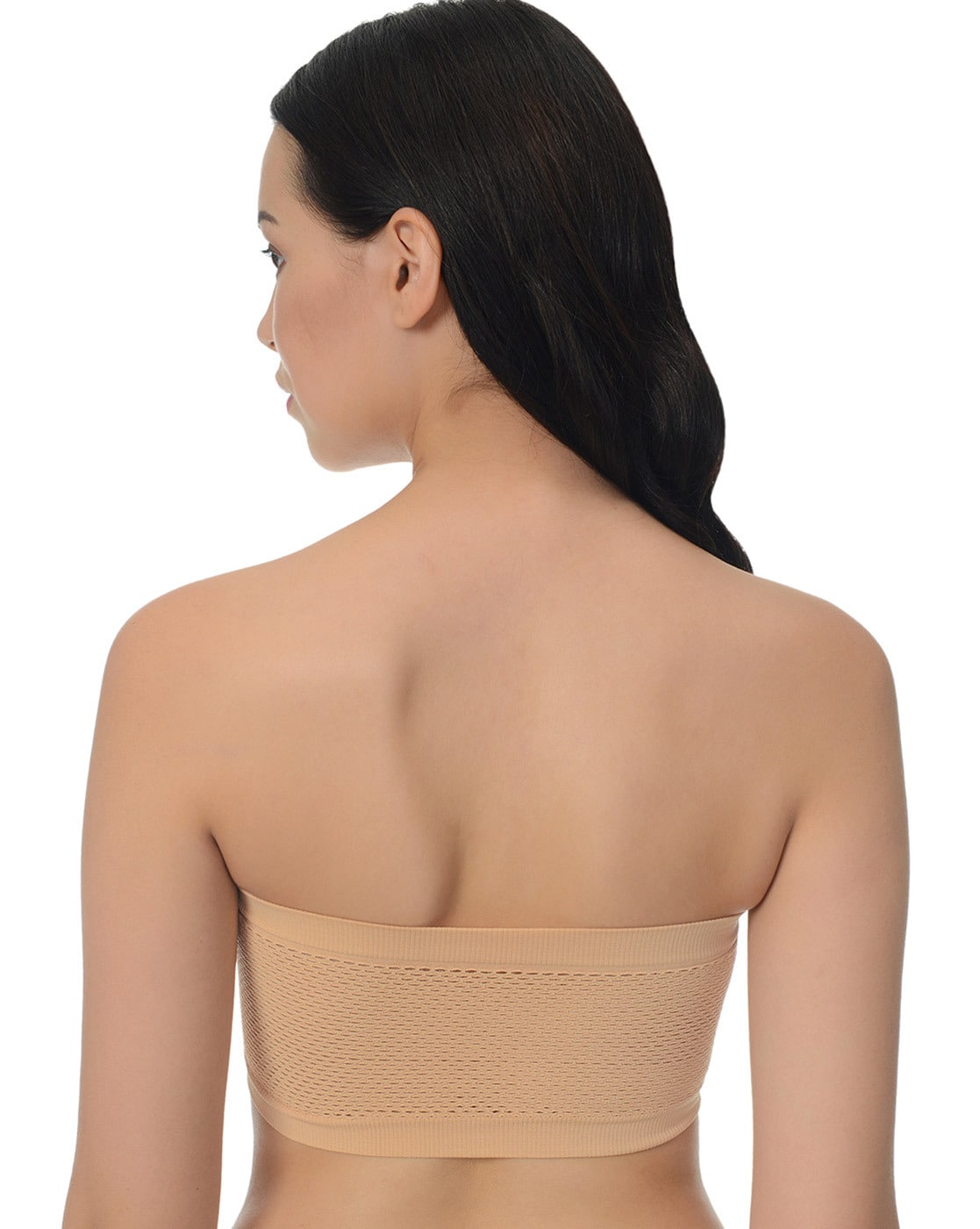 Womens Supportive Seamless Bandeau Bra, Comfy Anti-Slip Wireless Invisible  Strapless Lift Tube Top Bra (Beige+Beige,S) : : Fashion