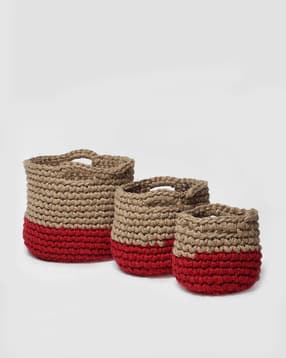 habere india Pack of 3 Handmade Biodegrable Eco Friendly Planters Baskets-picture-34