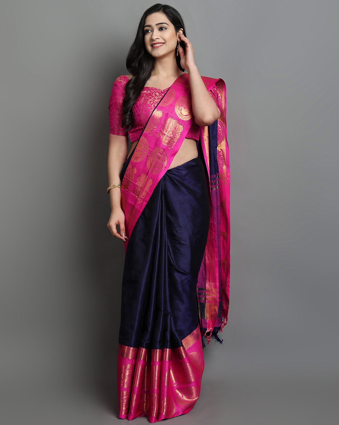 Buy Blue Sarees for Women by AWESOME Online | Ajio.com
