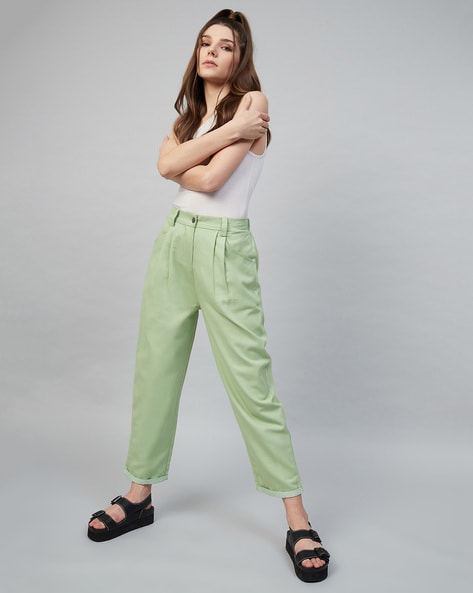 Buy Mint Green Trousers & Pants for Women by ORCHID BLUES Online