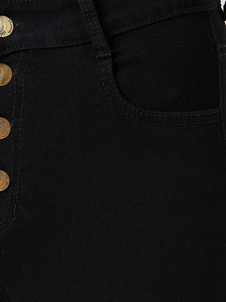 Cropped Skinny Jeans with Frayed Hems