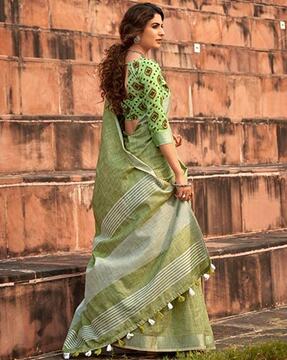 Bengal Handloom Pure Cotton Saree in Green : SPN7096