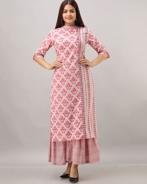 Buy Printed Cotton Kurta With Sharara Pant by GRASS  SUNSHINE at Ogaan  Market Online Shopping Site