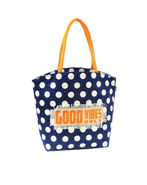 Blue Jute Tote Bag 