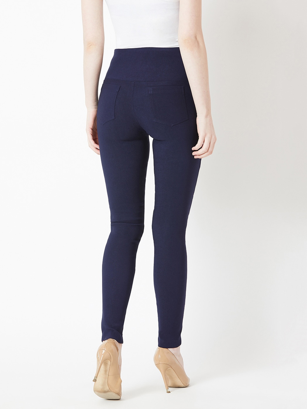 Buy online Navy Blue Polyester Jeggings from Jeans & jeggings for Women by  Valles365 By S.c. for ₹749 at 63% off