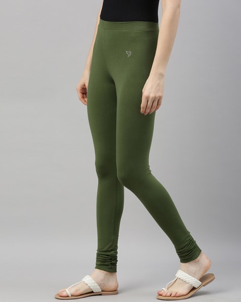 Twin Birds Parrot Green Women Churidar Legging - Radiant Series (Size XL to  3XL)