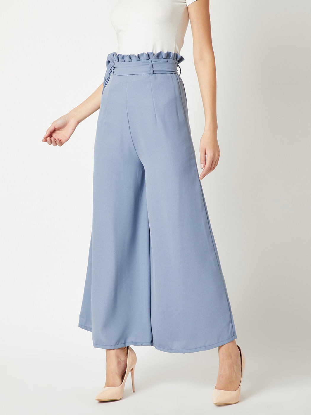 Womens Wide Leg Palazzo Trousers Plus Size Wide Bottom Palazzo Pants | Wide  leg crop pants, Wide leg trousers, Palazzo trousers