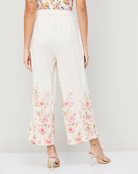 Buy Off white Trousers & Pants for Women by CODE BY LIFESTYLE