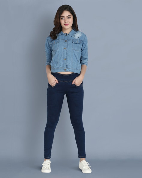 Buy BuyNewTrend Light Blue Denim Straight Fit Women Jeans Online