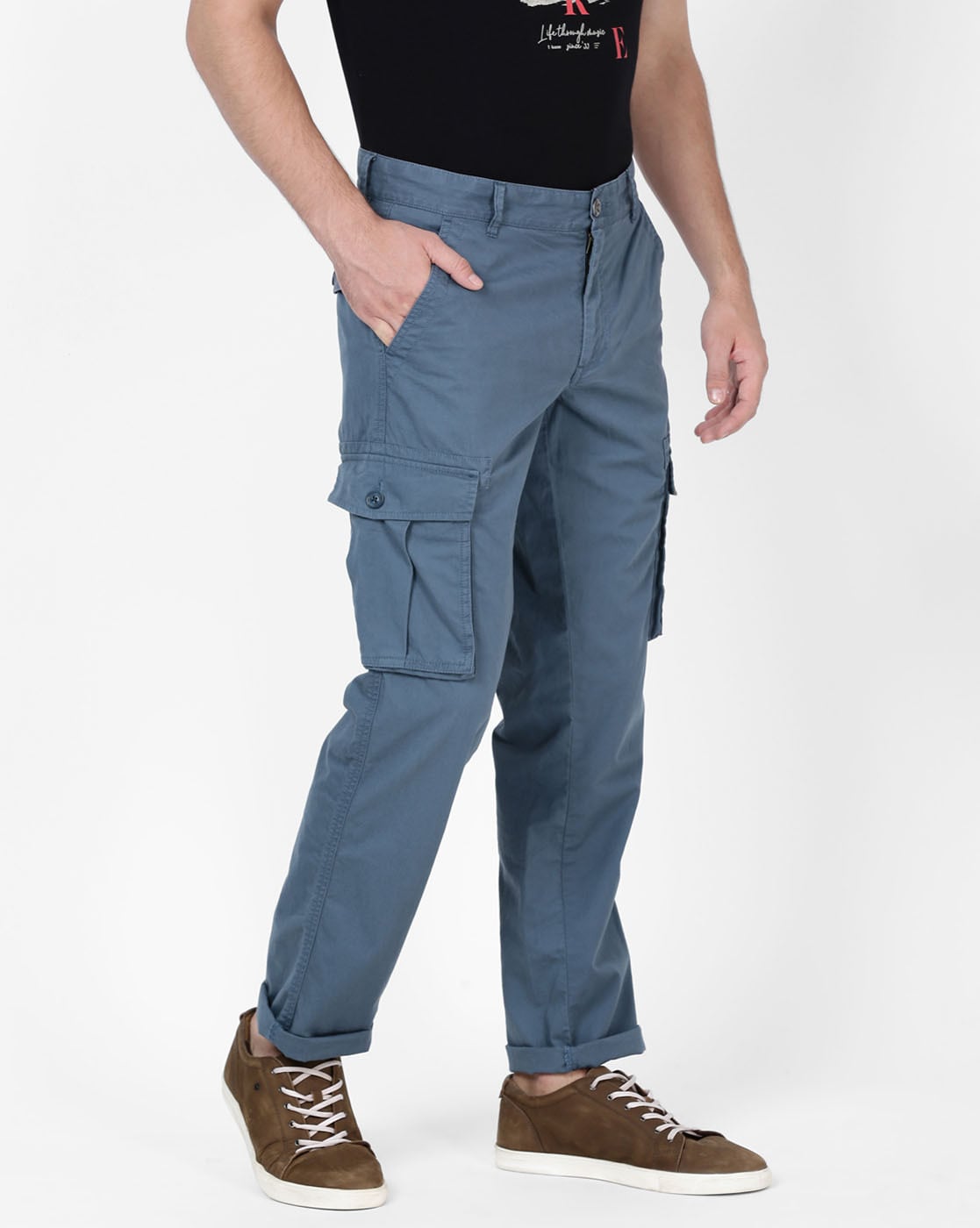 Buy Highlander Ice Blue Slim Fit Cargo Trouser for Men Online at Rs751   Ketch