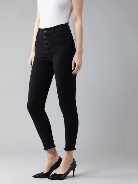 Skinny Jeans with Frayed Hems