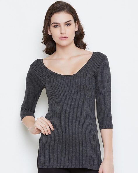 Ladies Grey Woolen Full Sleeves Thermal Wear Set at Rs 449/set