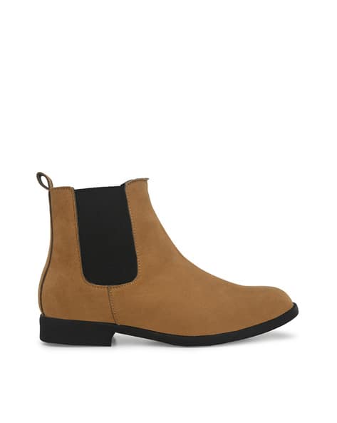 Round-Toe Mid-Calf Chelsea Boots