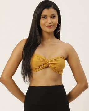 black and yellow tube top