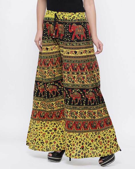 Boho Pants - Palazzo Pants in Floral in Indian Paisley Red – Boho Dress  Official