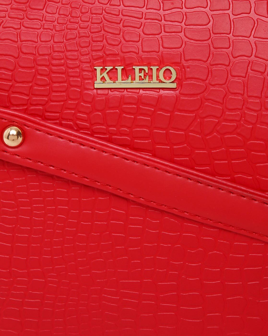 Buy KLEIO Red Croco Textured Backpack for Women