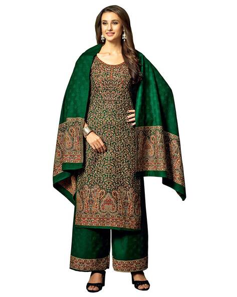 Safaa Women's Winter Wear Rayon Acro Wool Kurta and Palazzo Unstitched  Material With Dupatta at Rs 1000 in Ludhiana