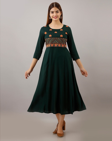Buy Dark Green Dresses & Frocks for Girls by FASHION DREAM Online | Ajio.com