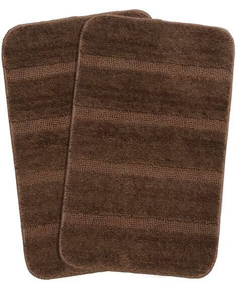 Saral Home Set of 2 Striped Rectangular Bath Mats 1.1' X 1.6'
