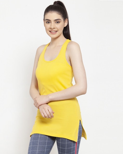 Yellow tank top on sale womens