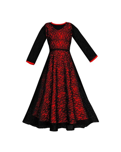 Black and red outlet combination frocks