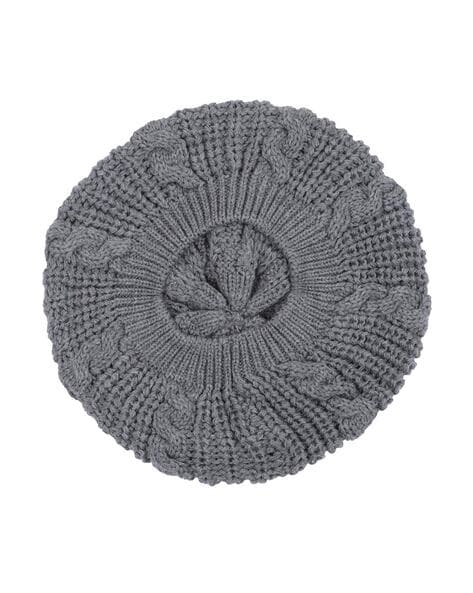 Buy BHARATASYA Pointelle Knit Lightweight Cotton Crochet Beret for Women  and Grils Fashion Cap for Fall, Autumn, Mild Winter (Dark Grey) at