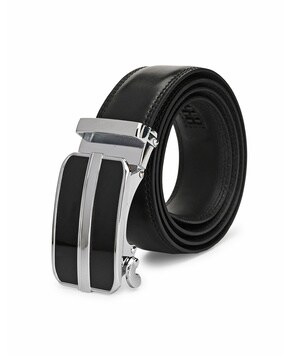 Teakwood Leather Men Textured Black-Gold Belt