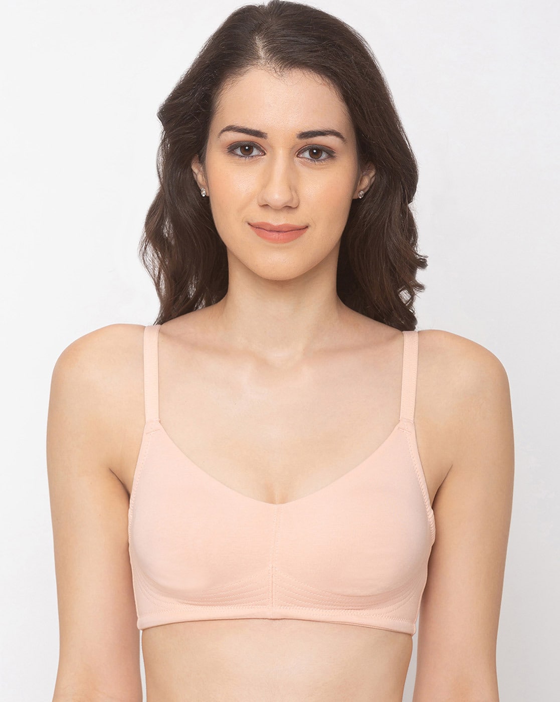 Buy Clovia Double Layered Non Wired Full Coverage T-Shirt Bra - Pink at  Rs.494 online