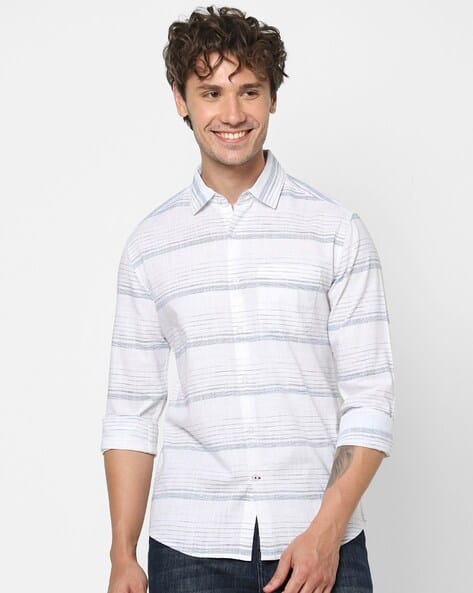 Striped Shirt with Patch Pocket