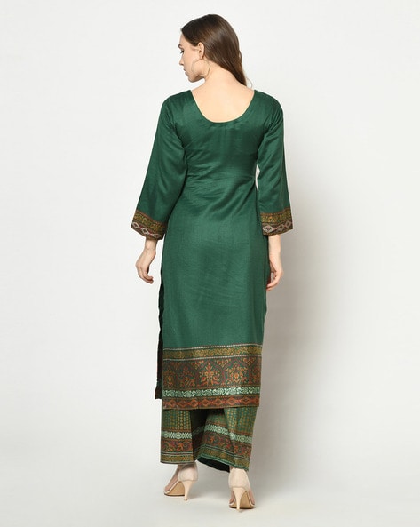 Safaa Women's Winter Wear Rayon Acro Wool Kurta and Palazzo Unstitched  Material With Dupatta at Rs 1000 in Ludhiana