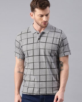 Checkered polo outlet shirt