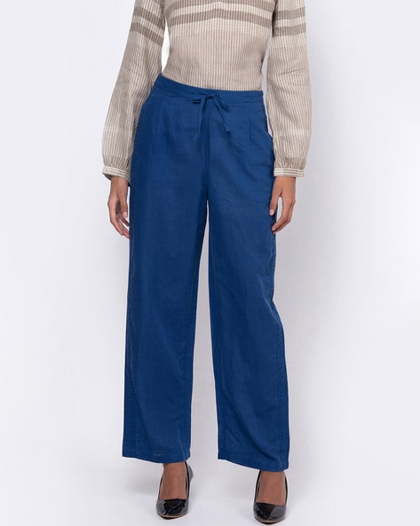 Buy Blue Denim Joggers Pants Online - Label Ritu Kumar India Store View