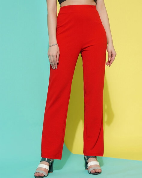 BUTTONED PALAZZO TROUSERS  Red  ZARA United Kingdom