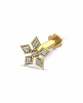 dishis Floral Pattern Diamond-Studded Nosepin-picture-45