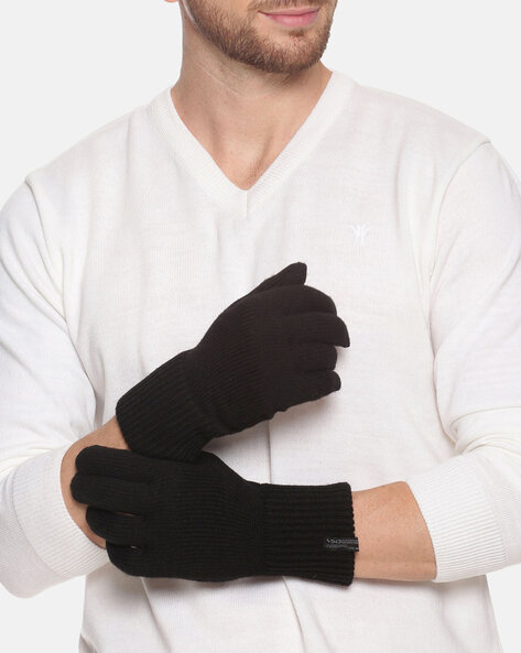 MR P. Ribbed Wool Gloves for Men