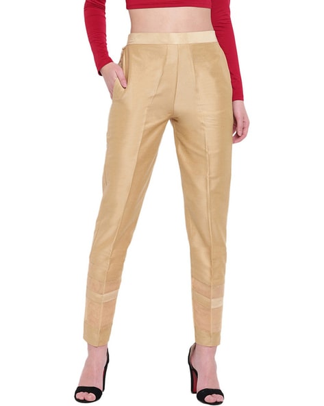 Buy Gold Trousers & Pants for Women by RIVI Online