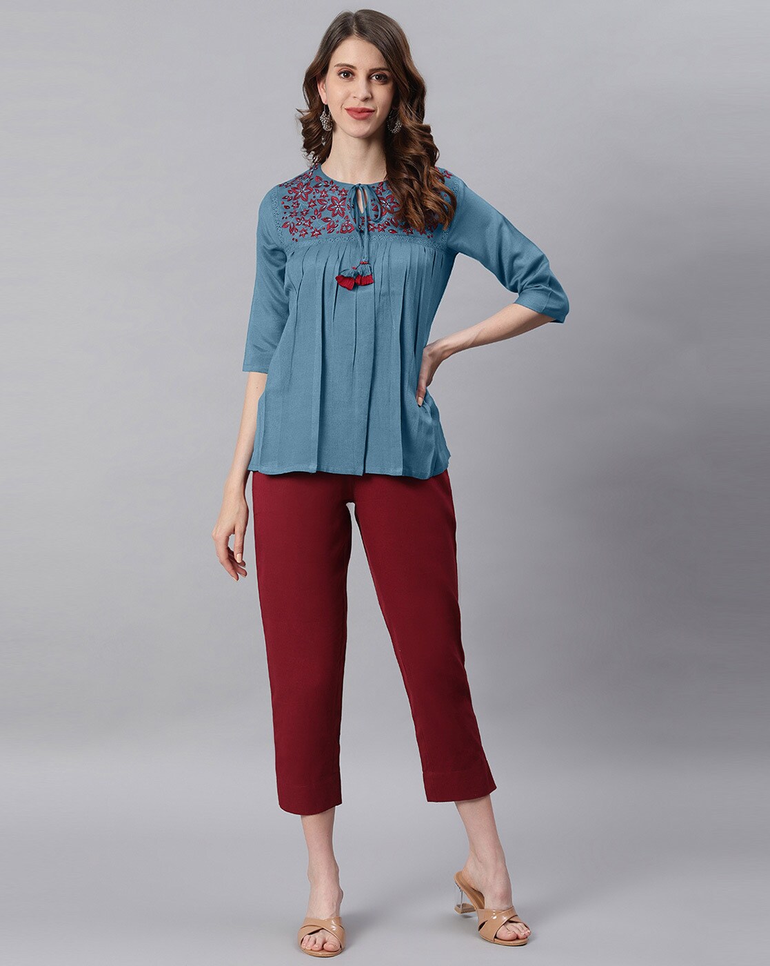 Buy Blue Tops for Women by Janasya Online