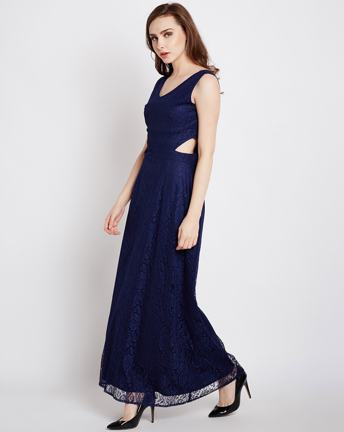 Dark Teal Blue Single Sleeve Embellished Gown | Embellished gown, Gowns,  Dress design patterns
