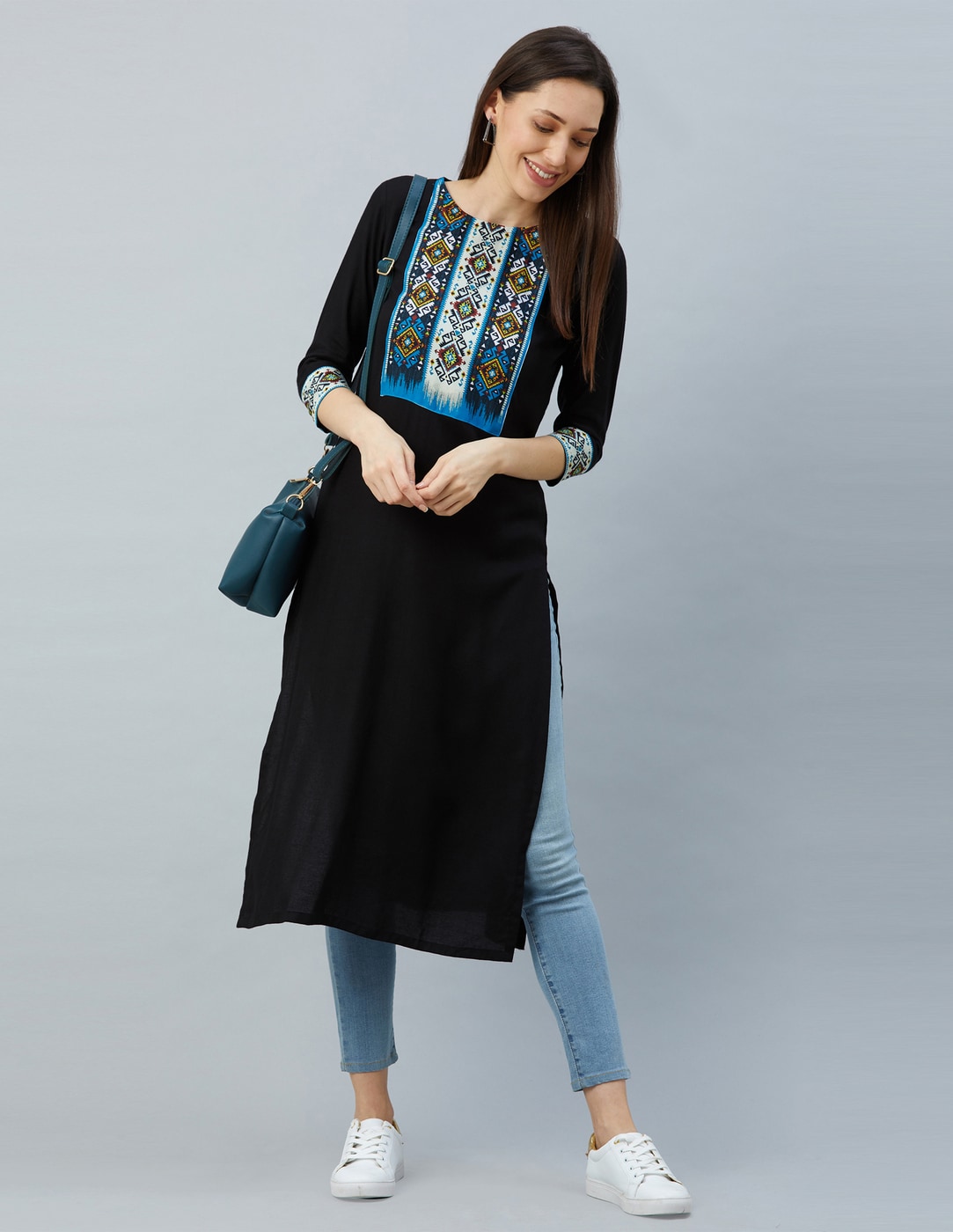 Long Kurti With Jeans - Buy Long Kurti With Jeans online at Best Prices in  India | Flipkart.com