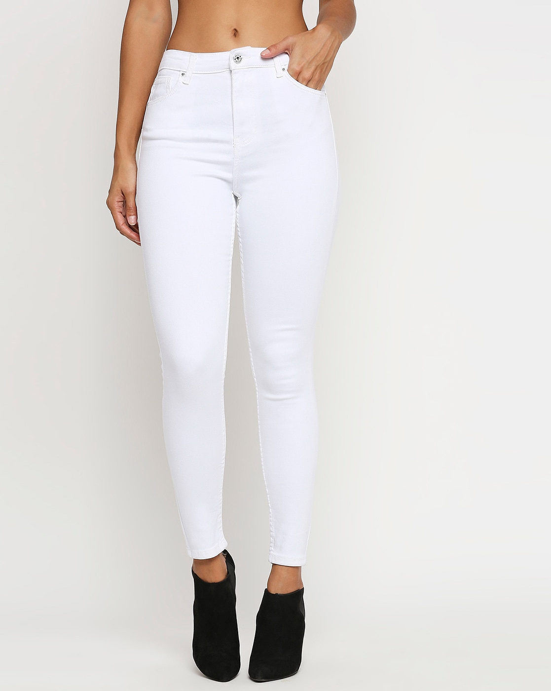 Women cargo white jeans