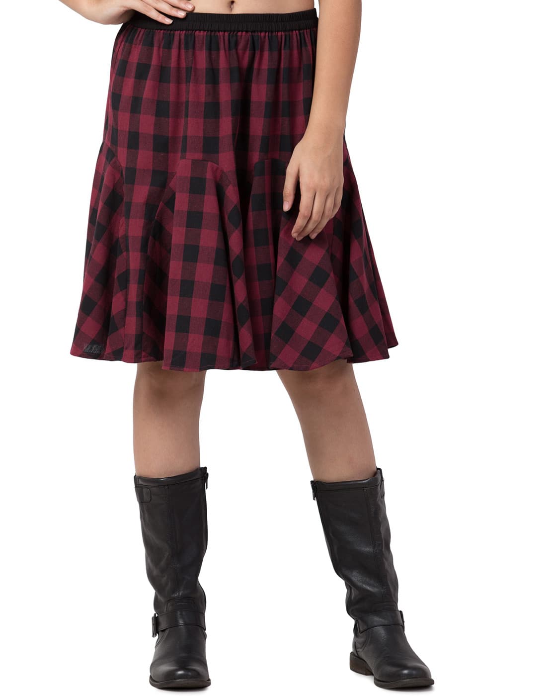 Her lip to High-rise Shell Checked Skirt（High-rise Shell