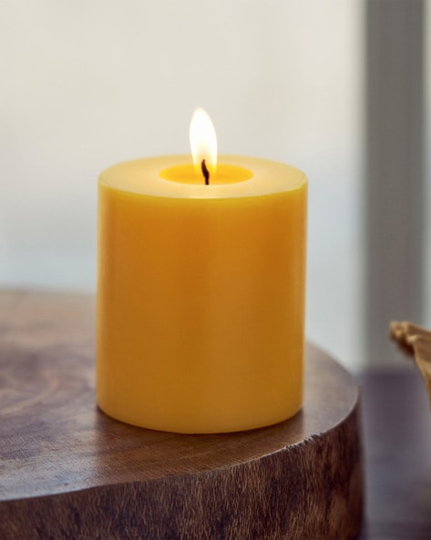 Buy Pure Home And Living Pillar Candle with Fragrance Yellow