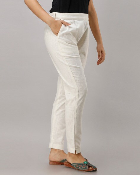 Buy White Trousers & Pants for Women by JAIPURATTIRE Online