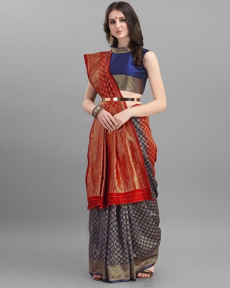 Beautiful Kanjiveram Silk Pure Zari HALF Saree with Blouse Along With  Dupptta at Rs 1549.00 | Surat| ID: 2852653679230
