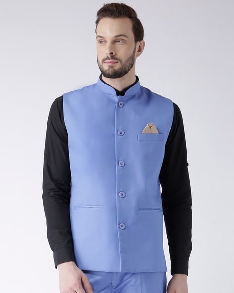Buy Pink and Tropical Bird Print Linen Reversible Nehru Jacket by ARJAN  DUGAL at Ogaan Online Shopping Site