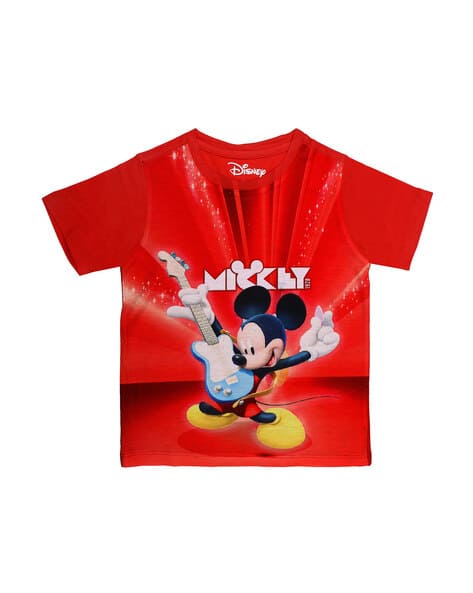 Buy MICKEY MOUSE FAMILY Graphic Print Crew-Neck T-shirt Online